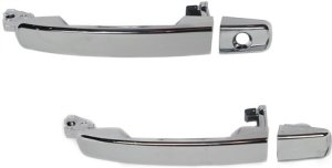 Front Door Handle Pair/Set for Nissan Maxima (2004-2008) & Frontier (2005-2015), Right (Passenger) & Left (Driver), Outside, All Chrome, Rear Right/Left Replacement