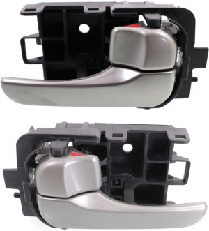 Front and Rear Door Handle Pair/Set for Nissan Sentra 2004-2006, Right (Passenger) and Left (Driver), Inside, Silver Lever, 4-Piece Replacement