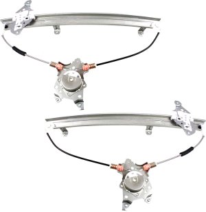 Front Window Regulator Pair/Set for Nissan Sentra 2000-2006, Power, Right (Passenger) and Left (Driver), without Motor, Replacement