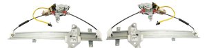 Front Window Regulator Pair/Set for Nissan Frontier 1998-2004 & Xterra 2000-2004, Right (Passenger) and Left (Driver), Power, with Motor, Replacement