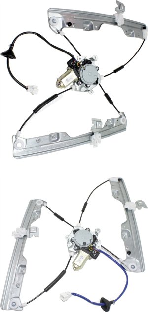 Pair/Set - Front Window Regulator for Nissan Murano 2003-2007, Right (Passenger) and Left (Driver), Power, With Motor, Replacement Set