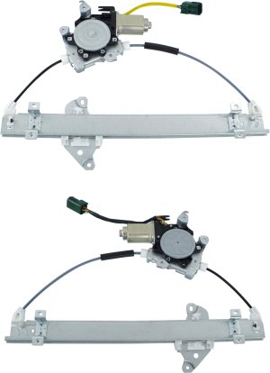 Front Window Regulator with Power Motor Pair/Set for Nissan Juke 2011-2017, Right (Passenger) and Left (Driver) Replacement 