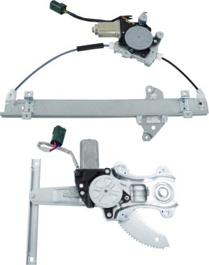 Front and Rear Window Regulator Set with Power Motor for Nissan Juke 2011-2015, Left (Driver) Side Replacement