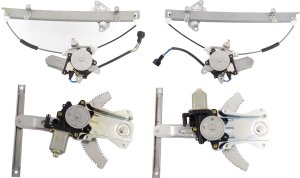 Front and Rear Window Regulator Pair/Set for 2007-2011 Nissan Versa, Right (Passenger) and Left (Driver) Replacement