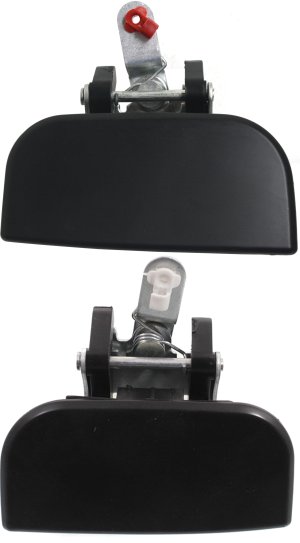 Rear Exterior Door Handle Pair/Set for Nissan Pathfinder 1996-2004, Right (Passenger) and Left (Driver), Smooth Black Replacement