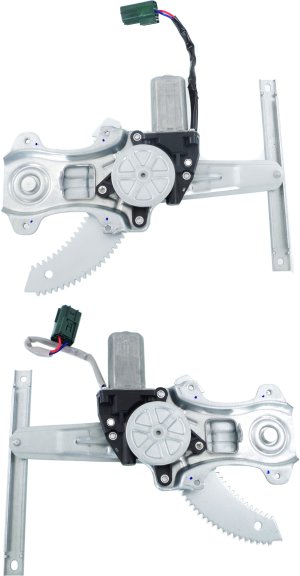 Rear Window Regulator Pair/Set for Nissan Juke 2011-2015, Right (Passenger) and Left (Driver), Power, with Motor, Replacement