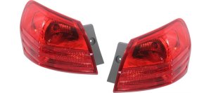 Outer Tail Light for Nissan Rogue 2008-2013, Rogue Select 2014-2015, Red Lens, Right (Passenger) and Left (Driver), Replacement Pair/Set