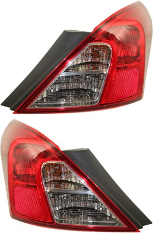 Tail Light Assembly Pair/Set for Nissan Versa 2012-2019, Outer, Right (Passenger) and Left (Driver), Replacement