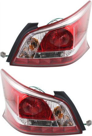 Tail Light Assembly for Nissan Altima 2013-2013, Halogen, Pair/Set of 2, Right (Passenger) and Left (Driver), Replacement