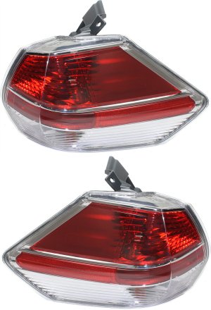 Tail Light Assembly Pair/Set for Nissan Rogue 2014-2016, Includes Right (Passenger) and Left (Driver) Outer Assemblies, Suitable for Vehicles Built in Korea/USA, Replacement