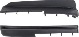 Front Bumper Molding Pair/Set for Porsche Cayenne, 2011-2018, Right (Passenger) and Left (Driver) Side Spoiler, Textured Black, with Wheel Opening Moldings Replacement