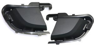Front Fog Light Cover Pair/Set for 2015-2018 Porsche Cayenne/Macan, Right (Passenger) and Left (Driver), Textured Black, Replacement