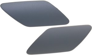 Headlight Washer Cover Pair/Set for Porsche Cayenne Turbo/Turbo S Models, 2011-2014, Right (Passenger) and Left (Driver), Primed (Ready to Paint) Replacement