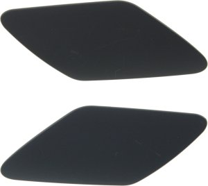 Headlight Washer Cover Pair/Set for Porsche Cayenne 2011-2016, Right (Passenger) and Left (Driver), Primed (Ready to Paint), For Non-Hybrid Models 2011-2014; Excludes Turbo/Turbo S Models, Replacement