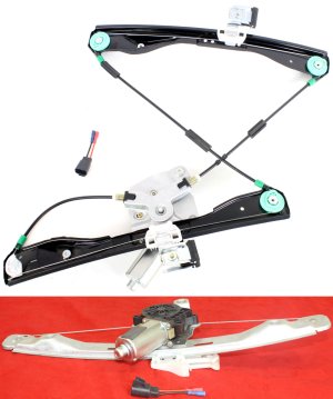Front and Rear Window Regulator Set for Pontiac G6 2005-2010, Right (Passenger), Power Operated with Motor, Replacement