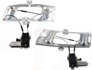 Front Window Regulator Pair/Set for Chevrolet Monte Carlo 2000-2007, Pontiac Grand Prix 1997-2002, Right (Passenger) and Left (Driver), Power with Motor, Replacement