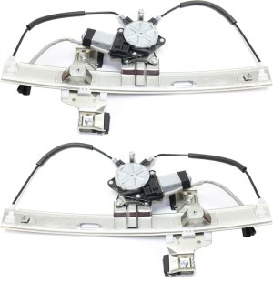 Pair/Set - Rear Window Regulator for Pontiac Grand Prix 2004-2008, Power with Motor, Right (Passenger) and Left (Driver), Replacement Set