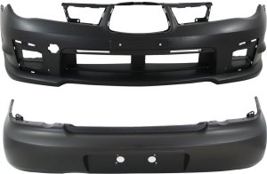 Front and Rear Bumper Cover Set for 2006-2007 Subaru Impreza, Primed (Ready to Paint), Sedan, Replacement