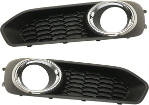 Front Fog Light Molding Pair/Set for Subaru Legacy 2013-2014, Textured Black, Right (Passenger) and Left (Driver), with Fog Lights, Replacement