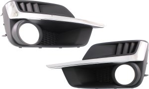 Front Fog Light Molding Pair/Set for 2015-2016 Subaru Impreza, Right (Passenger) and Left (Driver), Primed (Ready to Paint) Replacement