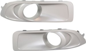 Front Fog Light Molding Pair/Set for Subaru Outback 2010-2012, Right (Passenger) and Left (Driver), Primed (Ready to Paint) Replacement