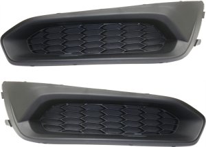 Front Fog Light Cover for 2013-2014 Subaru Legacy, Right (Passenger) and Left (Driver), Textured Black, Without Fog Light Hole, Replacement Pair/Set