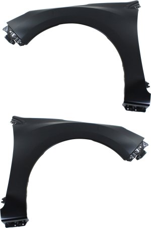 Front Fender Pair/Set for 2012-2016 Subaru Impreza Sedan/Wagon, Right (Passenger) and Left (Driver), Primed (Ready to Paint), Excluding WRX Models, without Side Light and Molding Holes Replacement