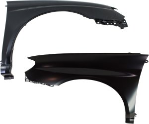 Front Fender Replacement Pair/Set for 2006-2007 Subaru Impreza Sedan, Right (Passenger) and Left (Driver), Steel, Primed (Ready to Paint), without Side Light Hole