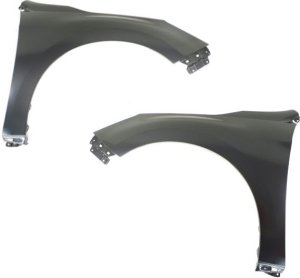 Front Fender Pair/Set for Subaru Legacy 2015-2019, Left (Driver) and Right (Passenger), Primed (Ready to Paint), Steel, w/o Molding Hole, Replacement