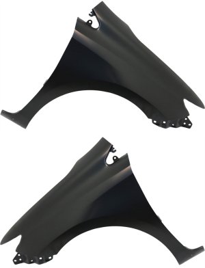 Front Fender Pair/Set for Scion IM 2016-2016/COROLLA IM 2017-2018, Right (Passenger) and Left (Driver), Primed (Ready to Paint), Steel, without Side Marker Light Holes, with Molding Holes, Replacement