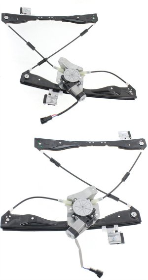 Front Window Regulator Pair/Set for Chevrolet Malibu 2008-2012, Right (Passenger) and Left (Driver), Power, with Motor, Excludes 2008 Classic Model, Replacement