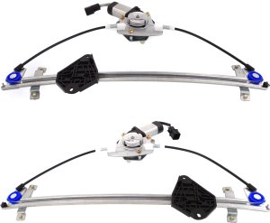 Front Window Regulator Pair/Set for Subaru Forester 2009-2013, Right (Passenger) and Left (Driver), Power, With Motor, Replacement
