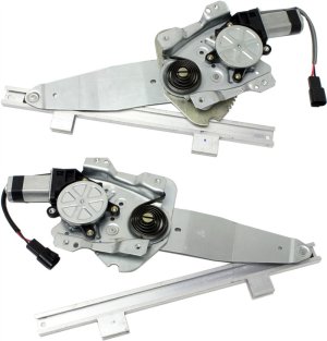 Power Rear Window Regulator Pair/Set for 1996-2002 Saturn SL-Class, with Motor, Right (Passenger) and Left (Driver), Replacement