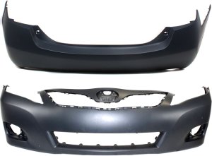 Front and Rear Bumper Cover Set for 2010-2011 Toyota Camry Hybrid Model, USA Built, Primed (Ready to Paint) Replacement