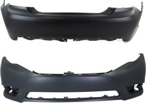 Front and Rear Bumper Cover Set for 2011-2012 Toyota Avalon, Primed (Ready to Paint) Replacement