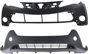 Front Upper and Lower Bumper Cover Set for 2013-2015 Toyota Rav4 LE Models, North America Built, Without Parking Assist Sensor Holes Replacement