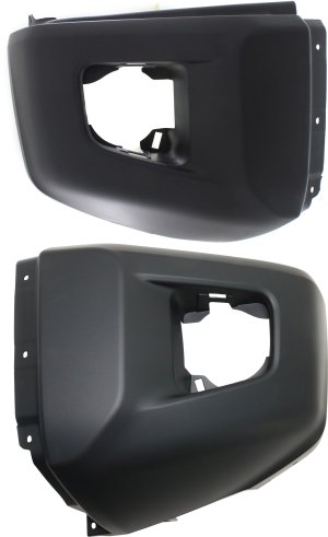 Front Bumper End Pair/Set for Toyota Tundra 2014-2020, Textured, Right (Passenger) and Left (Driver), without Parking Aid Sensor Holes, Replacement