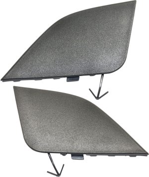 Front Bumper Tow Hook Cover Pair/Set for Toyota RAV4, 2016-2018, Right (Passenger) & Left (Driver) Access Hole Cover, Textured, Excluding SE Models, Replacement 