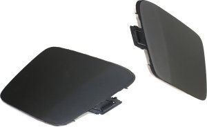 Front Bumper Tow Hook Cover Pair/Set for Toyota Prius 2016-2018, Right (Passenger) and Left (Driver), Primed (Ready to Paint), Replacement
