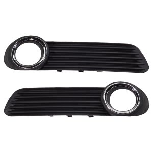 Front Fog Light Molding Pair/Set for 2008 Toyota Avalon, Right (Passenger) and Left (Driver), Black with Chrome Molding, For Limited, Touring, XLS Models, Replacement