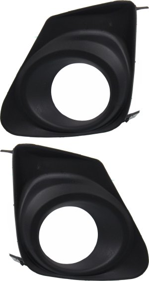 Front Fog Light Molding Pair/Set for 2011-2013 Toyota Corolla, Right (Passenger) and Left (Driver), Textured Replacement