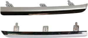 Grille Molding Pair/Set for Toyota RAV4 2009-2012, Right (Passenger) and Left (Driver), Upper Position, Chrome Finish, Limited Model Replacement