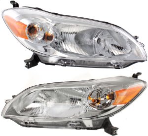 Headlight Assembly for Toyota Matrix 2009-2014, Right (Passenger) and Left (Driver), Halogen Replacement Pair/Set