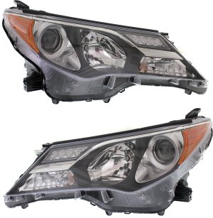 Headlight Pair/Set for Toyota RAV4 2013-2015, Right (Passenger) and Left (Driver) Replacement