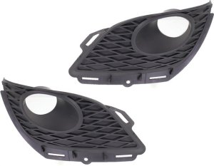 Front Fog Light Molding Pair/Set for 2009-2010 Matrix, Right (Passenger) and Left (Driver), Textured with Fog Light Hole, with Spoiler Type Replacement