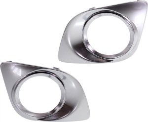 Front Fog Light Molding Pair/Set for 2009-2012 Toyota Venza, Right (Passenger) and Left (Driver), Chrome Replacement
