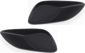 Front Fog Light Cover for 2007-2012 Toyota Yaris, Right (Passenger) and Left (Driver), Primed (Ready to Paint), without Fog Light Hole, Replacement Pair/Set