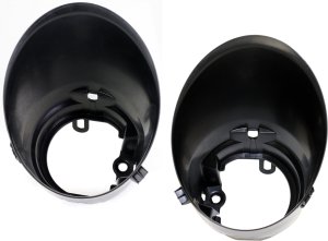 Fog Light Bracket Pair/Set for 2007-2013 Toyota Tundra, Right (Passenger) and Left (Driver), with Chrome Bumper, Without Sport Package, Replacement