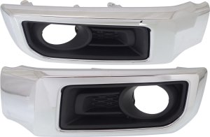 Front Fog Light Molding Pair/Set for 2014-2023 Toyota 4Runner, Primed (Ready to Paint), with Chrome Trim, Right (Passenger) and Left (Driver), Excluding Nightshade Edition, Replacement
