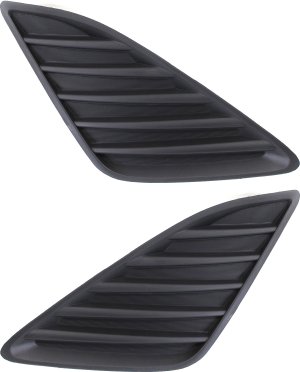 Front Fog Light Cover for Toyota Camry 2012-2014, Right (Passenger) and Left (Driver), Black, without Fog Light Hole, Replacement Pair/Set